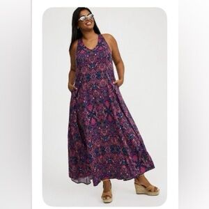 Torrid Paisley Maxi Dress - Purple and Pink